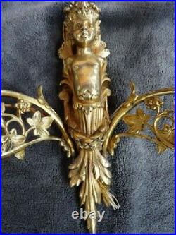 Applique bustre cherubin enfant en bronze doré XIX siècle