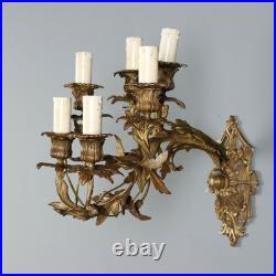 Appliques Anciennes Bronze Doré 6 Lumières XIXe Siècle Originales