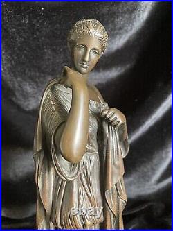 Artemis Dite Diane De Gabies Sculpture Bronze Signee Ron Sauvage XIX Siecle