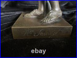Artemis Dite Diane De Gabies Sculpture Bronze Signee Ron Sauvage XIX Siecle