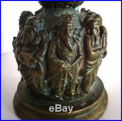 Asie sculpture en bronze patiné avec personnages, d'époque XIX ème siècle