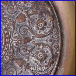Assiette Ancienne Bronze Antonio Pandiani Italie XIXe Siècle Originale