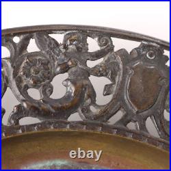 Assiette Ancienne Bronze Antonio Pandiani Italie XIXe Siècle Originale