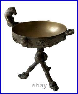 Auguste CAIN (1821-1894) Paire Coupes en Bronze Animaux Végétaux XIX ème Siècle