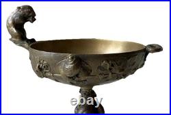 Auguste CAIN (1821-1894) Paire Coupes en Bronze Animaux Végétaux XIX ème Siècle