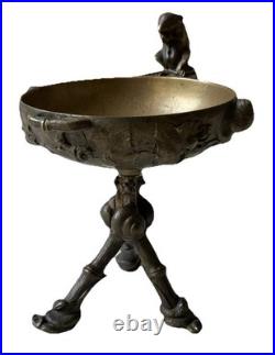 Auguste CAIN (1821-1894) Paire Coupes en Bronze Animaux Végétaux XIX ème Siècle