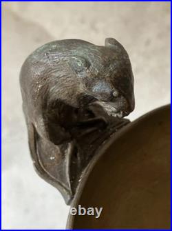 Auguste CAIN (1821-1894) Paire Coupes en Bronze Animaux Végétaux XIX ème Siècle