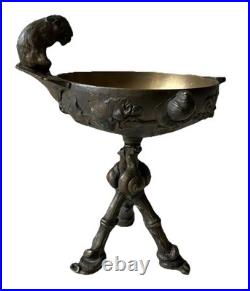 Auguste CAIN (1821-1894) Paire Coupes en Bronze Animaux Végétaux XIX ème Siècle