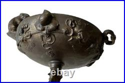 Auguste CAIN (1821-1894) Paire Coupes en Bronze Animaux Végétaux XIX ème Siècle