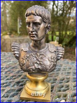 Auguste Empereur Caesar & Bronze Argenté & Fin du XIX ème Siècle & Empire & Rome