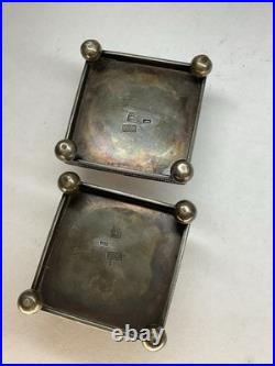 BOUGEOIRS SIGNÉS, EN BRONZE ARGENTÉ ÉPOQUE EMPIRE XIX eme SIÈCLE, FLAMBEAU