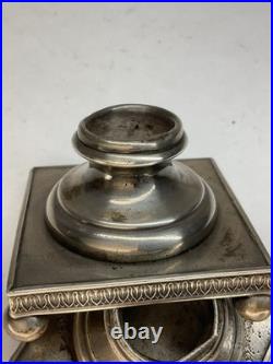 BOUGEOIRS SIGNÉS, EN BRONZE ARGENTÉ ÉPOQUE EMPIRE XIX eme SIÈCLE, FLAMBEAU