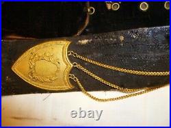 Banderole de Giberne à restaurer France XIX° Siècle avec ses garnitures bronze