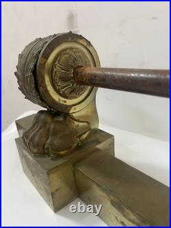 Barre de foyer d'époque restauration en bronze doré XIX siècle