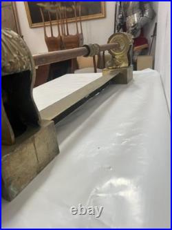 Barre de foyer d'époque restauration en bronze doré XIX siècle