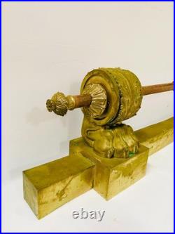 Barre de foyer époque restauration bronze ciselé trace de dorure. XIX siècle