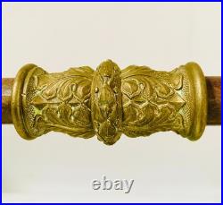 Barre de foyer époque restauration bronze ciselé trace de dorure. XIX siècle