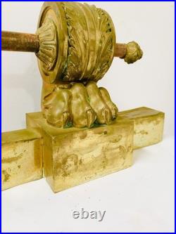 Barre de foyer époque restauration bronze ciselé trace de dorure. XIX siècle