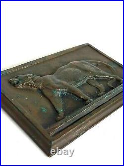 Barye Plaque En Bronze Bas-relief Panthere
