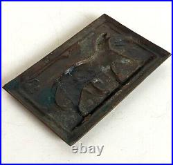 Barye Plaque En Bronze Bas-relief Panthere