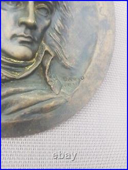 Bas relief Médaille MEDAILLON BRONZE LE GENERALE BONAPARTE DAVIS D'ANGERS 1831