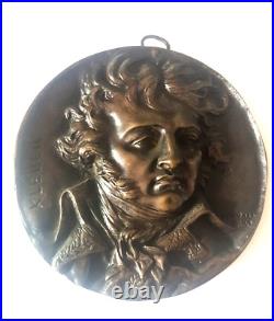 Bas relief Médaille MEDAILLON bronze GENERALE KLEBERT DAVID D'ANGERS 1831