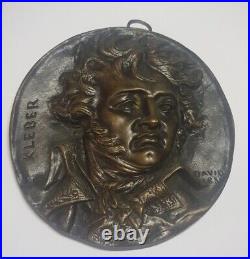 Bas relief Médaille MEDAILLON bronze GENERALE KLEBERT DAVID D'ANGERS 1831