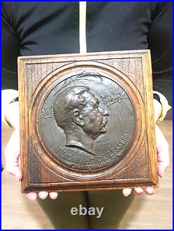 Bas relief Médaille bronze Ferdinand de Lesseps Ringel d'illzach canal de Suez