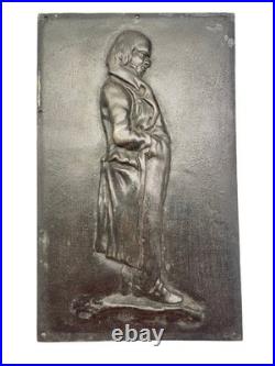 Bas-relief en bronze Pierre-Jean de Béranger XIXe siècle portrait profil