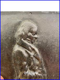 Bas-relief en bronze Pierre-Jean de Béranger XIXe siècle portrait profil