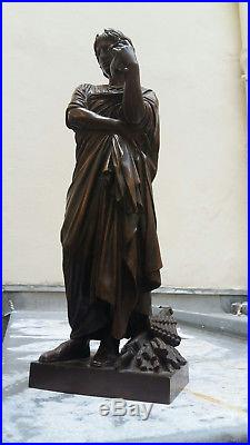 Beau bronze statuette sculpture néoclassique du XIXe siècle signé
