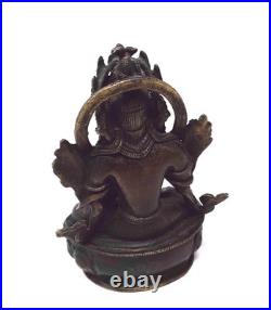 Belle figurine chinoise/tibétaine en bronze représentant Tara Verte, XIXe siècle