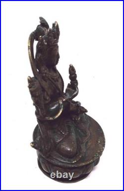 Belle figurine chinoise/tibétaine en bronze représentant Tara Verte, XIXe siècle
