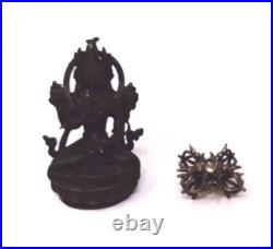 Belle figurine chinoise/tibétaine en bronze représentant Tara Verte, XIXe siècle