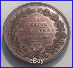Belle médaille XIXe AU NESTOR DE L'ARMÉE FRANÇAISE signée Puymaurin 1817 Condé