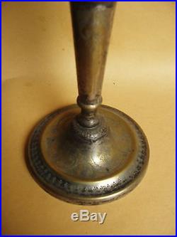 Belle paire de flambeaux en bronze ciselé et argenté XIXe siècle
