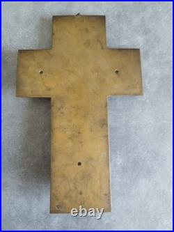 Bénitier croix crucifix émaux cloisonnés onyx XIX ème siècle