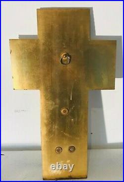 Bénitier en bronze cloisonné et onyx croix et réserve. XIX siècle