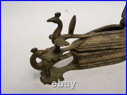 Boîte à fards bronze Paons Inde XIXe siècle (18321)