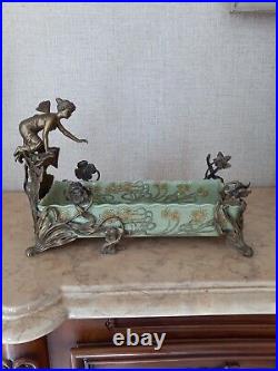 Bonbonnière ancienne, bronze, excellent état, de XIX siècle