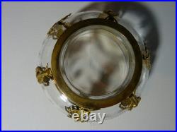 Bonbonnière boite ancienne 19 siècle XIX en cristal taillé monture bronze ciselé