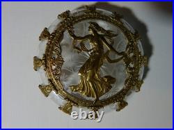 Bonbonnière boite ancienne 19 siècle XIX en cristal taillé monture bronze ciselé