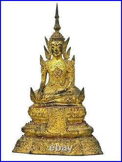 Bouddha Assis & Rattanakosin & 19 ème Siècle & Thailande & XIX ème & Bronze Doré