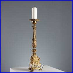 Bougeoir Ancien Bronze Doré Décorations Italie XIXe Siècle Original