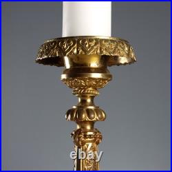Bougeoir Ancien Bronze Doré Décorations Italie XIXe Siècle Original