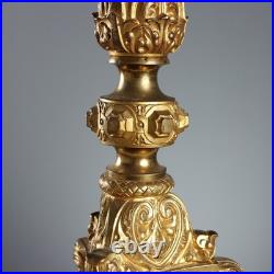 Bougeoir Ancien Bronze Doré Décorations Italie XIXe Siècle Original