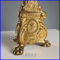 Bougeoir Ancien Bronze Doré Décorations Italie XIXe Siècle Original