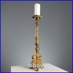 Bougeoir Ancien Bronze Doré Décorations Italie XIXe Siècle Original