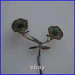 Bougeoir Art Déco Art Nouveau du XIXe Siècle En Bronze Motif Floral