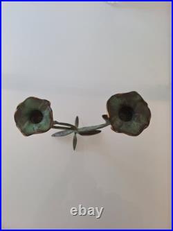 Bougeoir Art Déco Art Nouveau du XIXe Siècle En Bronze Motif Floral